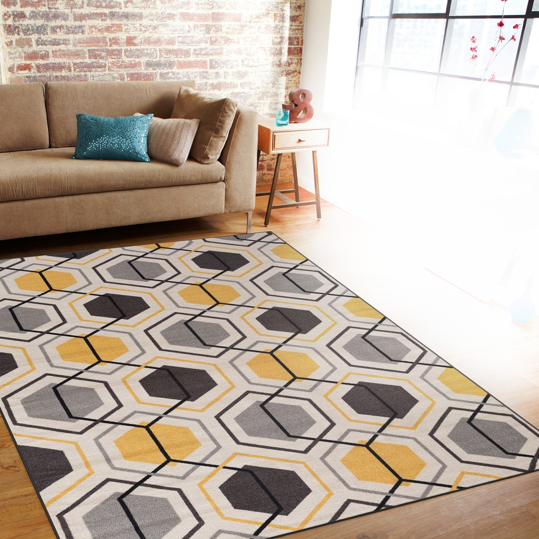 Barrlow Yellow 7'10 x 10' Rug - Thumbnail - Image 3