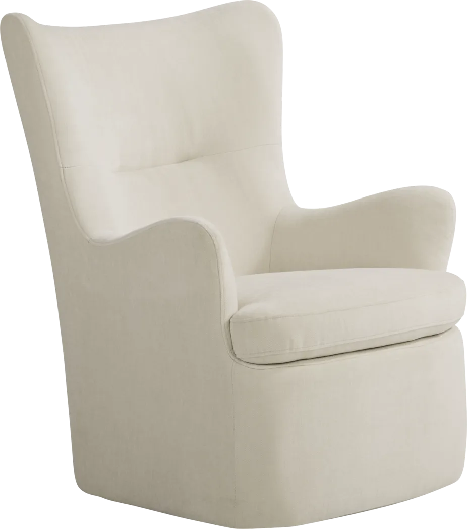 Barsha Heights Ivory Swivel Glider Chair - Thumbnail - Image 1