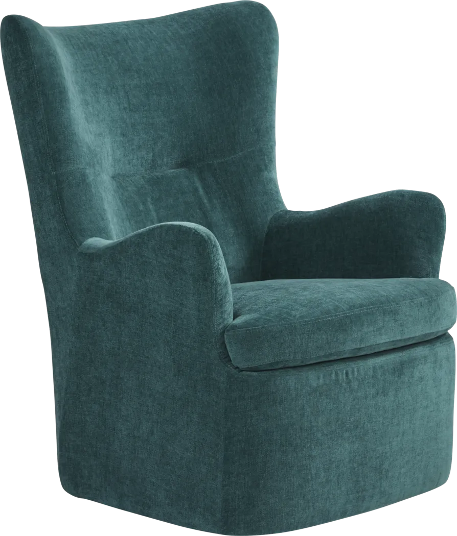 Barsha Heights Teal Swivel Glider Chair - Thumbnail - Image 1