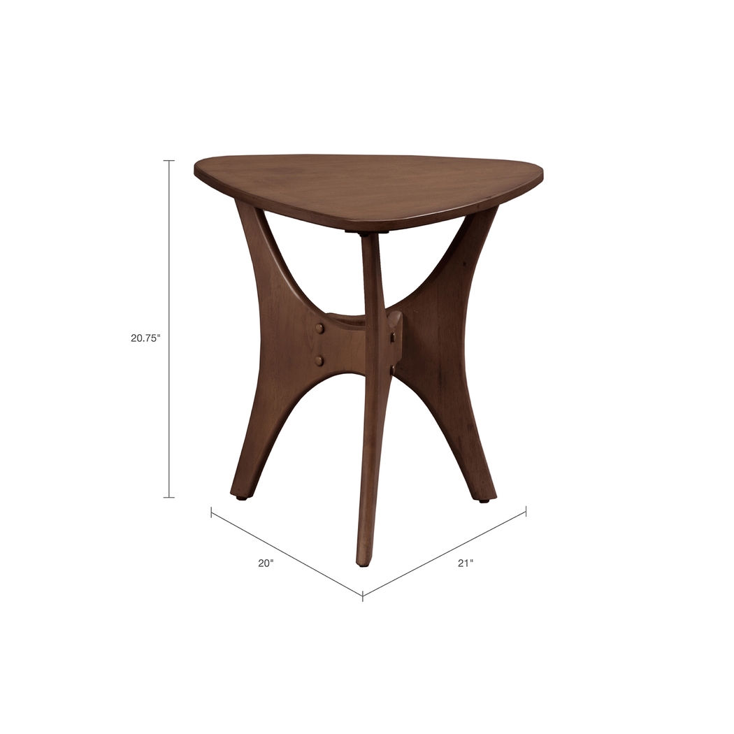 Barshay Brown Triangle Side Table - Thumbnail - Image 2