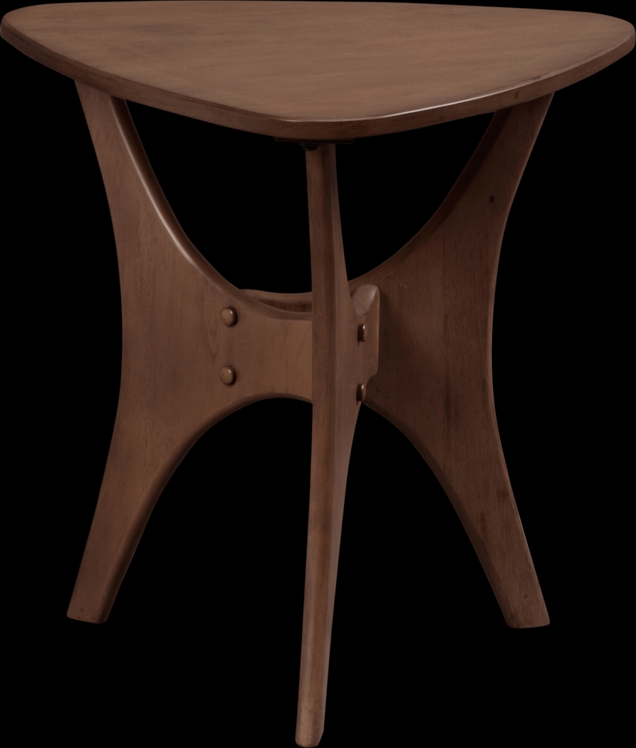 Barshay Brown Triangle Side Table - Thumbnail - Image 1