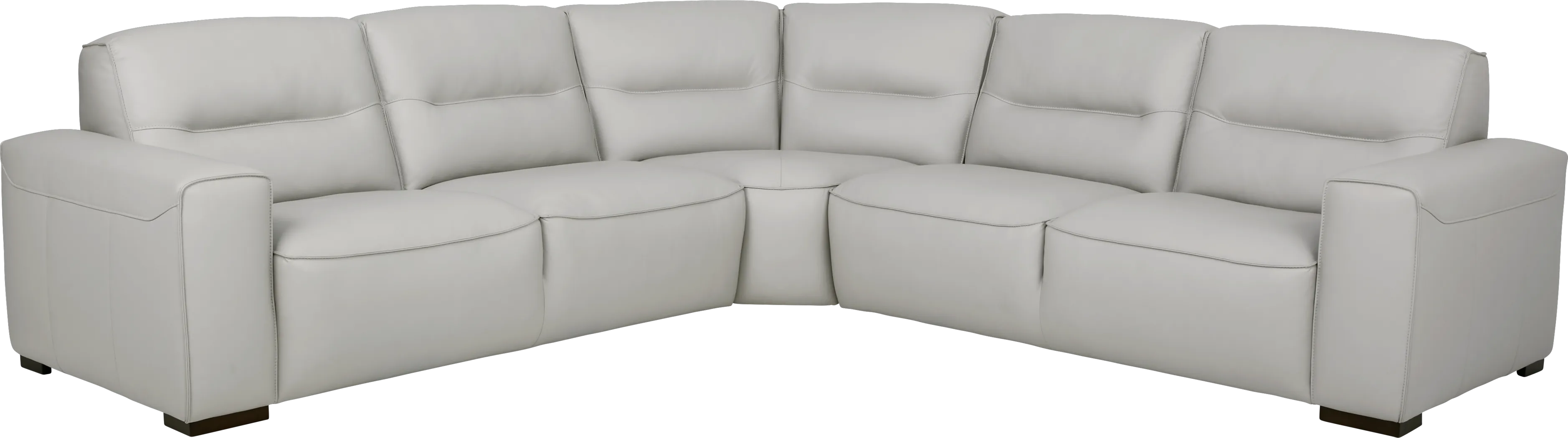 Bartello Gray 3 Pc Leather Sectional - Thumbnail - Image 1
