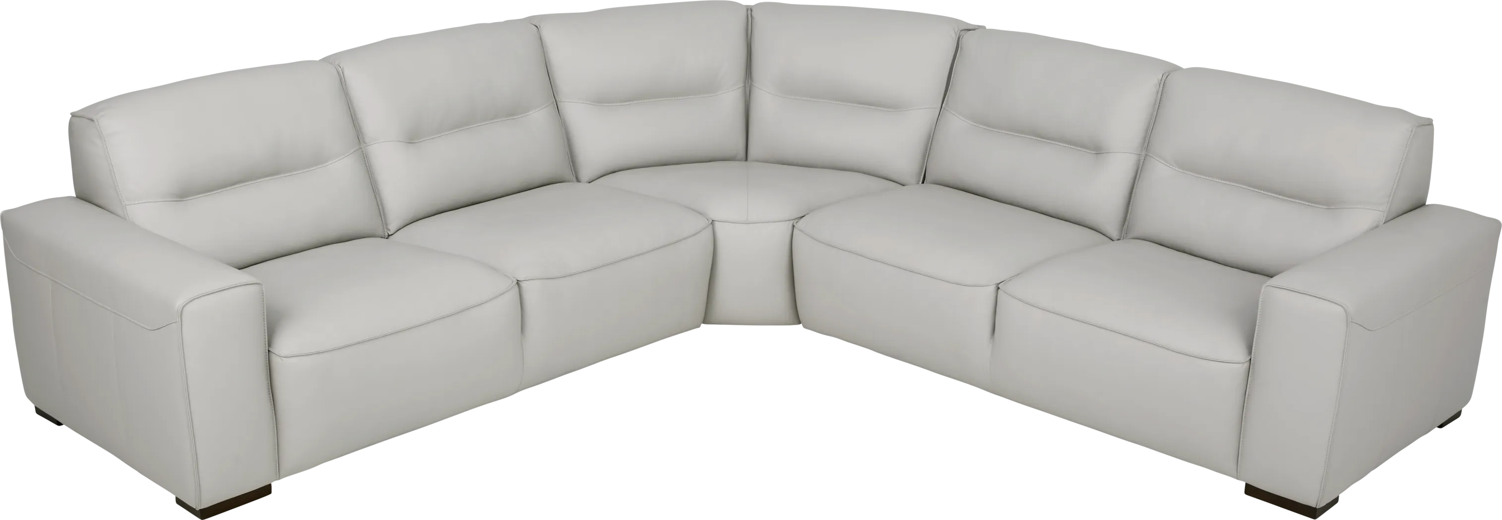 Bartello Gray 3 Pc Leather Sectional - Thumbnail - Image 3