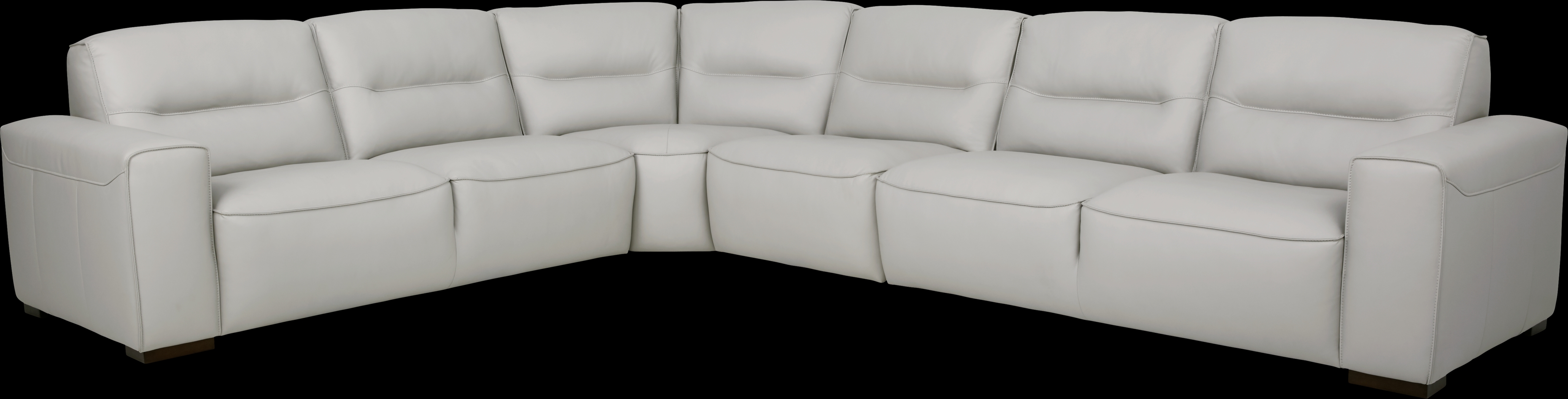 Bartello Gray 4 Pc Leather Sectional - Thumbnail - Image 1