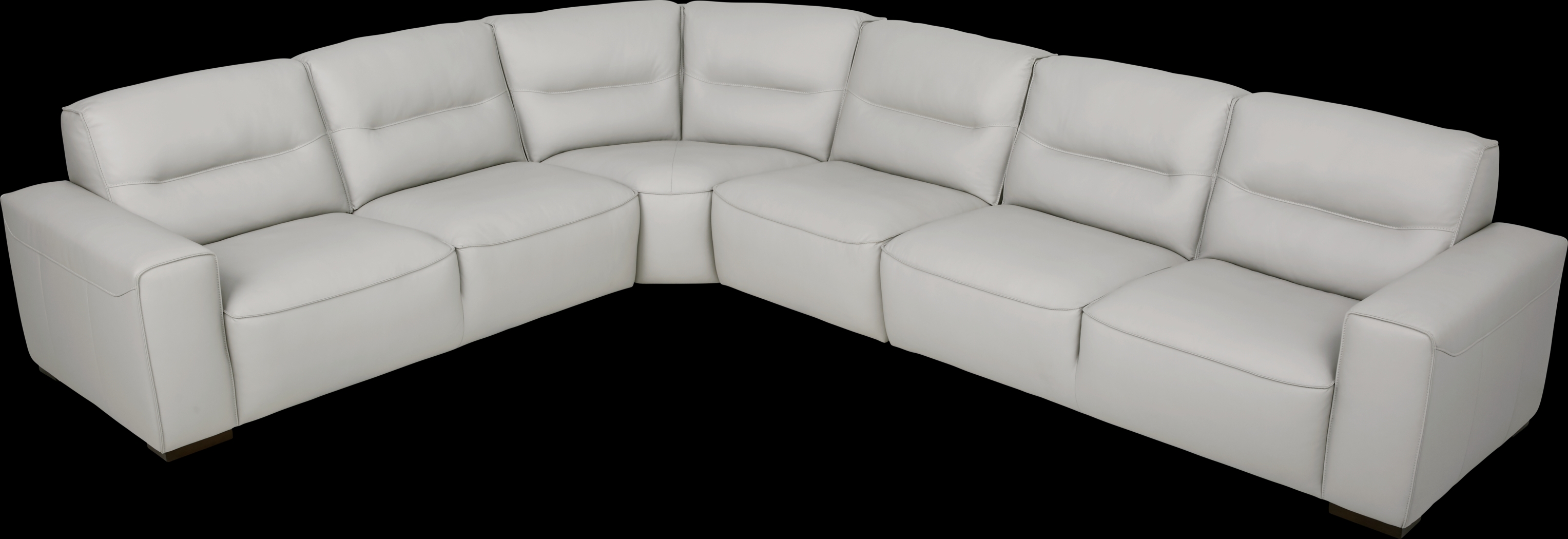 Bartello Gray 4 Pc Leather Sectional - Thumbnail - Image 3