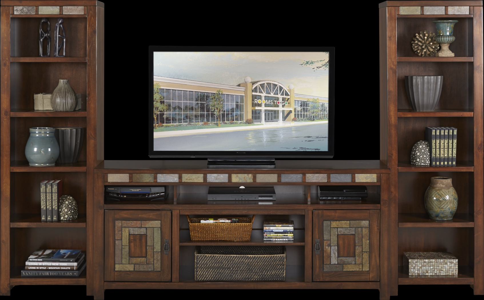Bartlett II Cherry 3 Pc Wall Unit - Thumbnail - Image 1