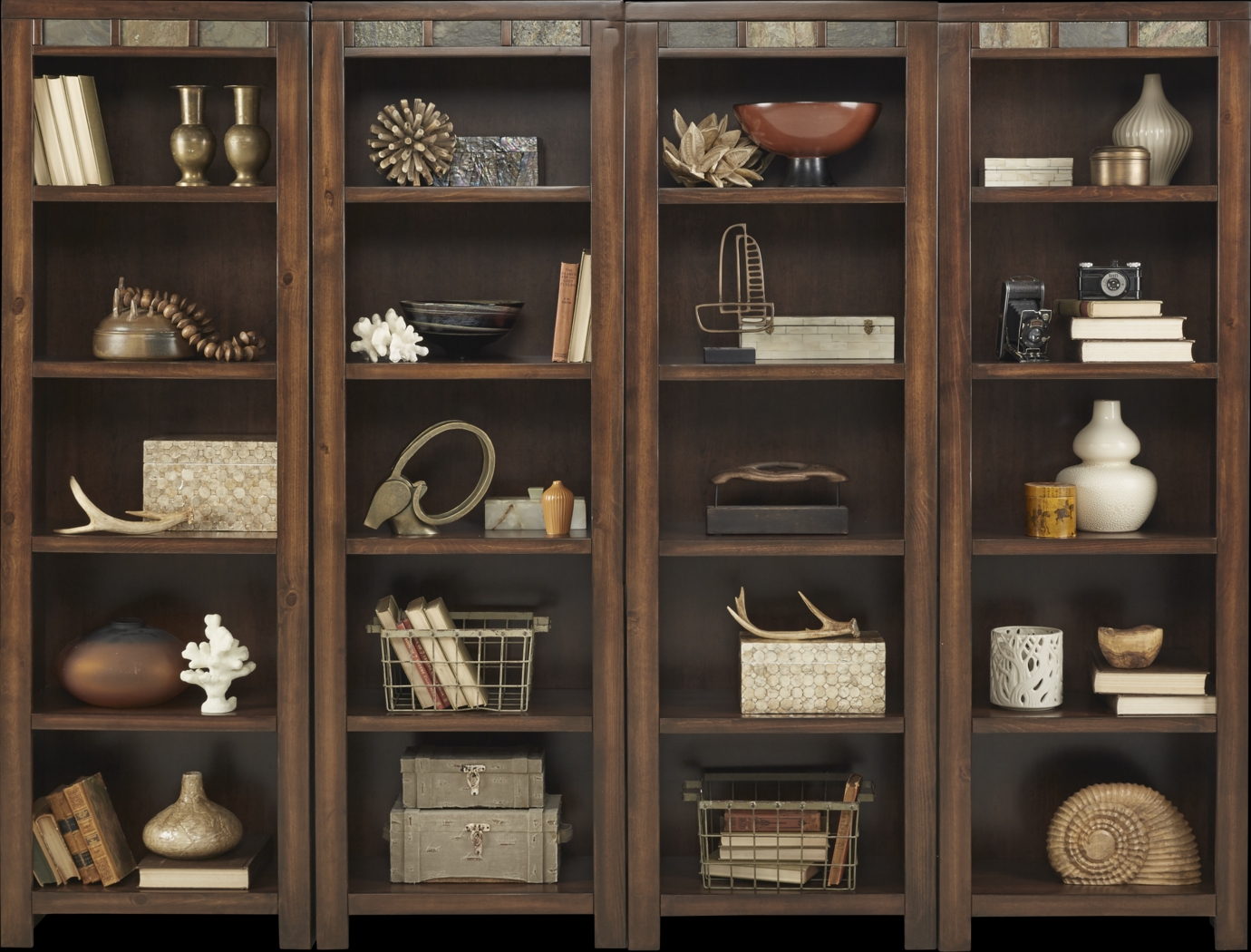 Bartlett II Cherry 4 Pc Bookcase Set - Thumbnail - Image 1