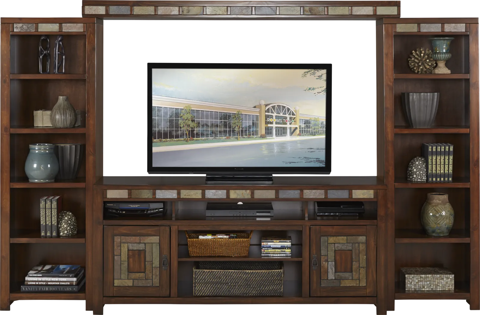 Bartlett II Cherry 4 Pc Wall Unit - Thumbnail - Image 1