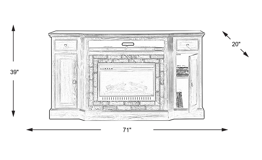 Dimension Image. Please refer to the Dimension Tab on this page for dimension details.