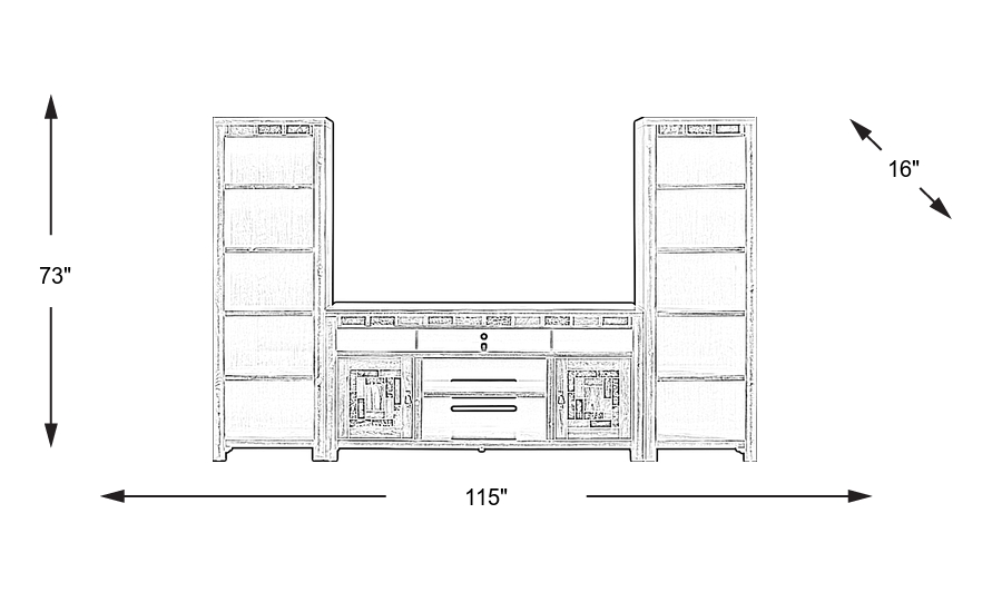 Dimension Image. Please refer to the Dimension Tab on this page for dimension details.