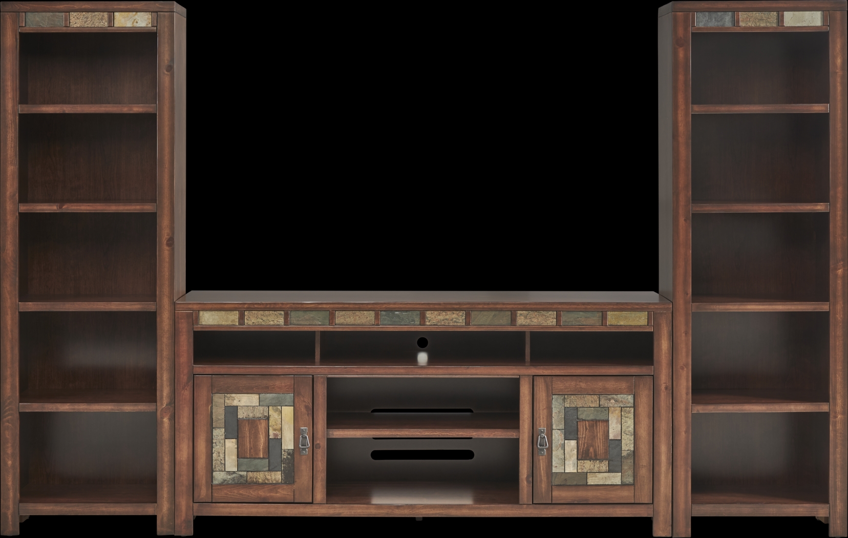 Bartlett II Cherry 3 Pc Wall Unit with 67 in. Console - Thumbnail - Image 1