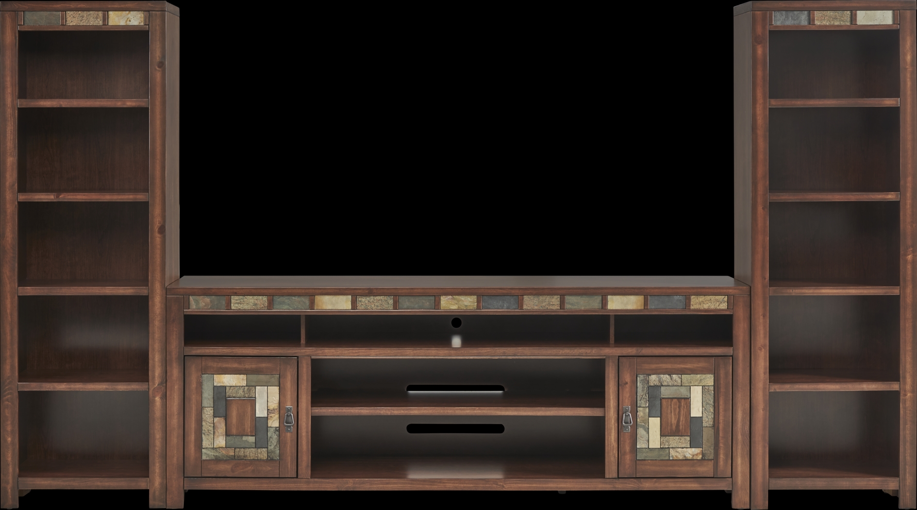 Bartlett II Cherry 3 Pc Wall Unit with 83 in. Console - Thumbnail - Image 1