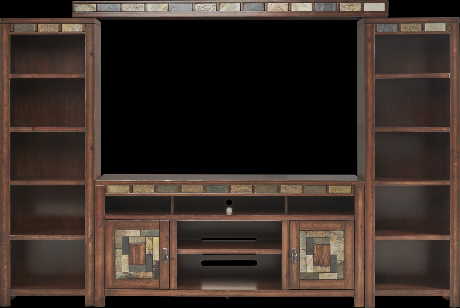 Bartlett II Cherry 4 Pc Wall Unit with 67 in. Console - Thumbnail - Image 1