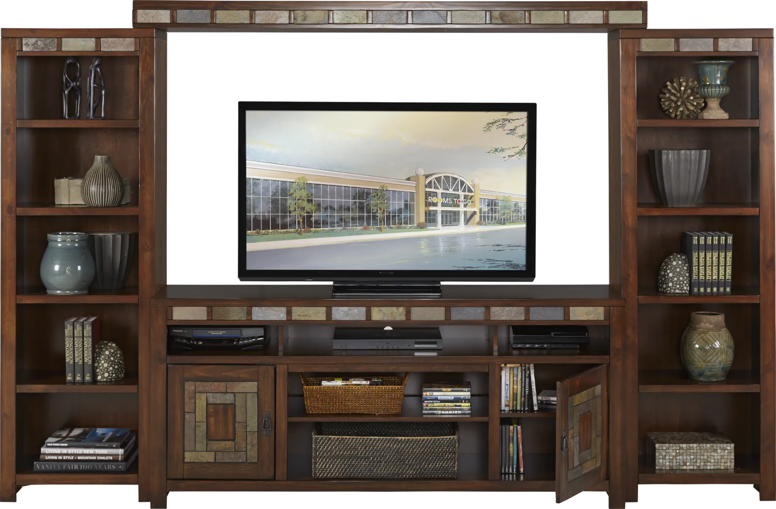 Bartlett II Cherry 4 Pc Wall Unit - Thumbnail - Image 2