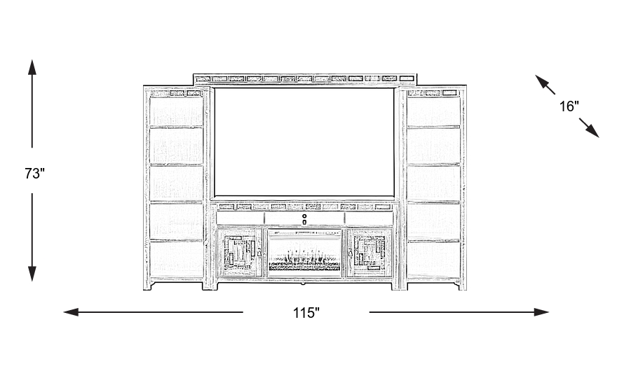 Dimension Image. Please refer to the Dimension Tab on this page for dimension details.