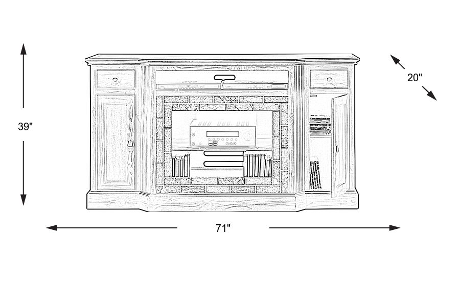 Dimension Image. Please refer to the Dimension Tab on this page for dimension details.