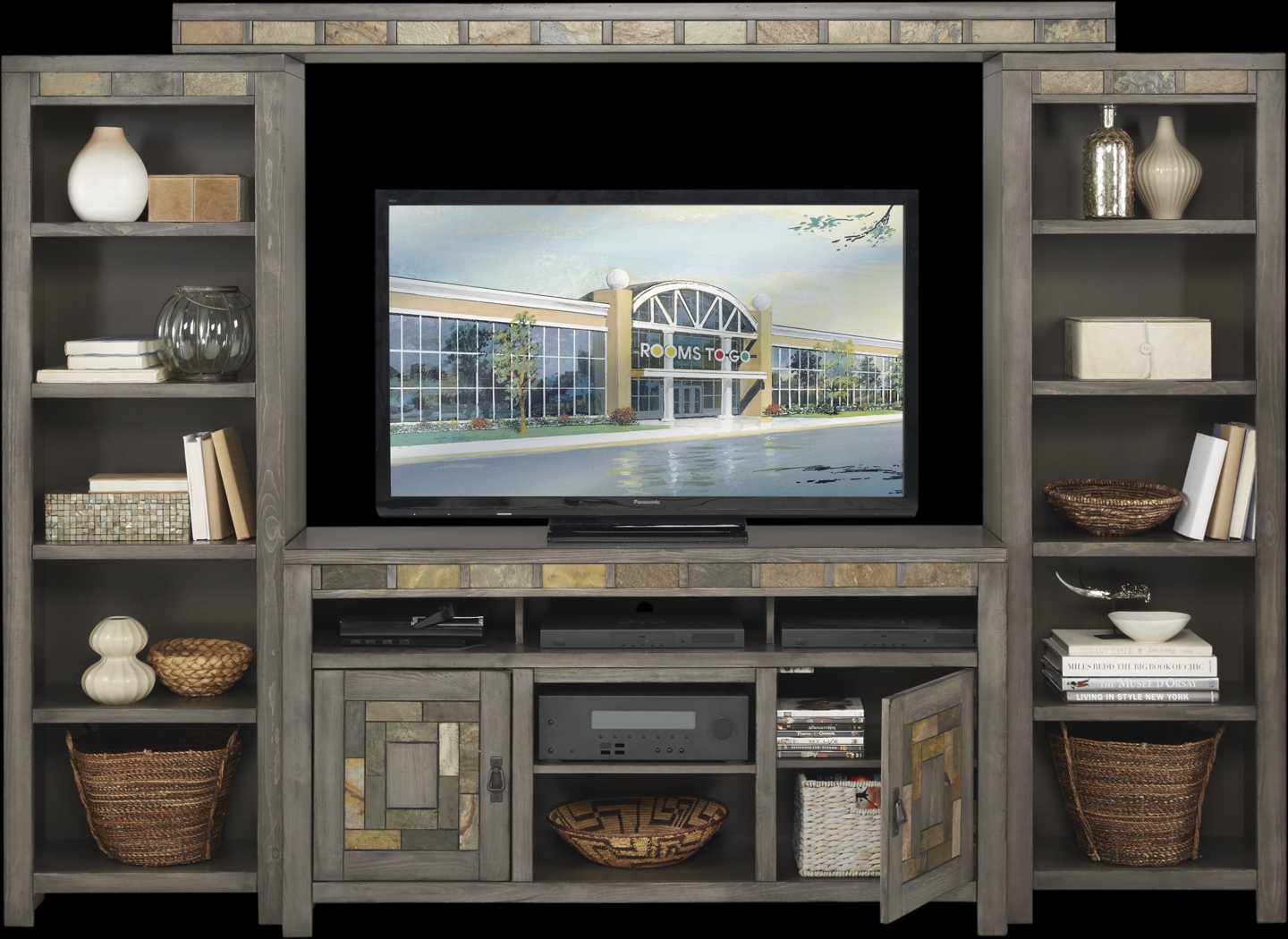 Bartlett II Gray 4 Pc Wall Unit - Thumbnail - Image 1