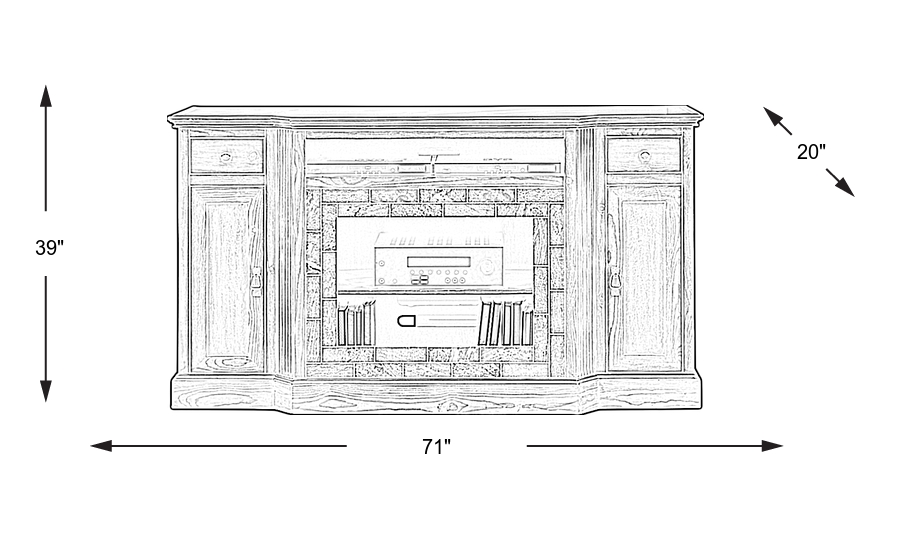 Dimension Image. Please refer to the Dimension Tab on this page for dimension details.