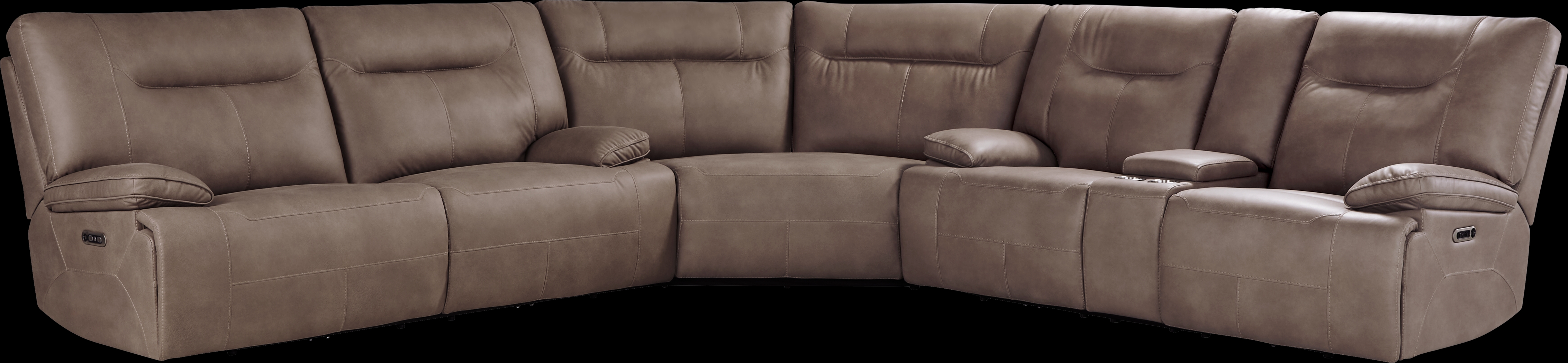 Barton Brown 3 Pc Dual Power Reclining Sectional - Thumbnail - Image 3
