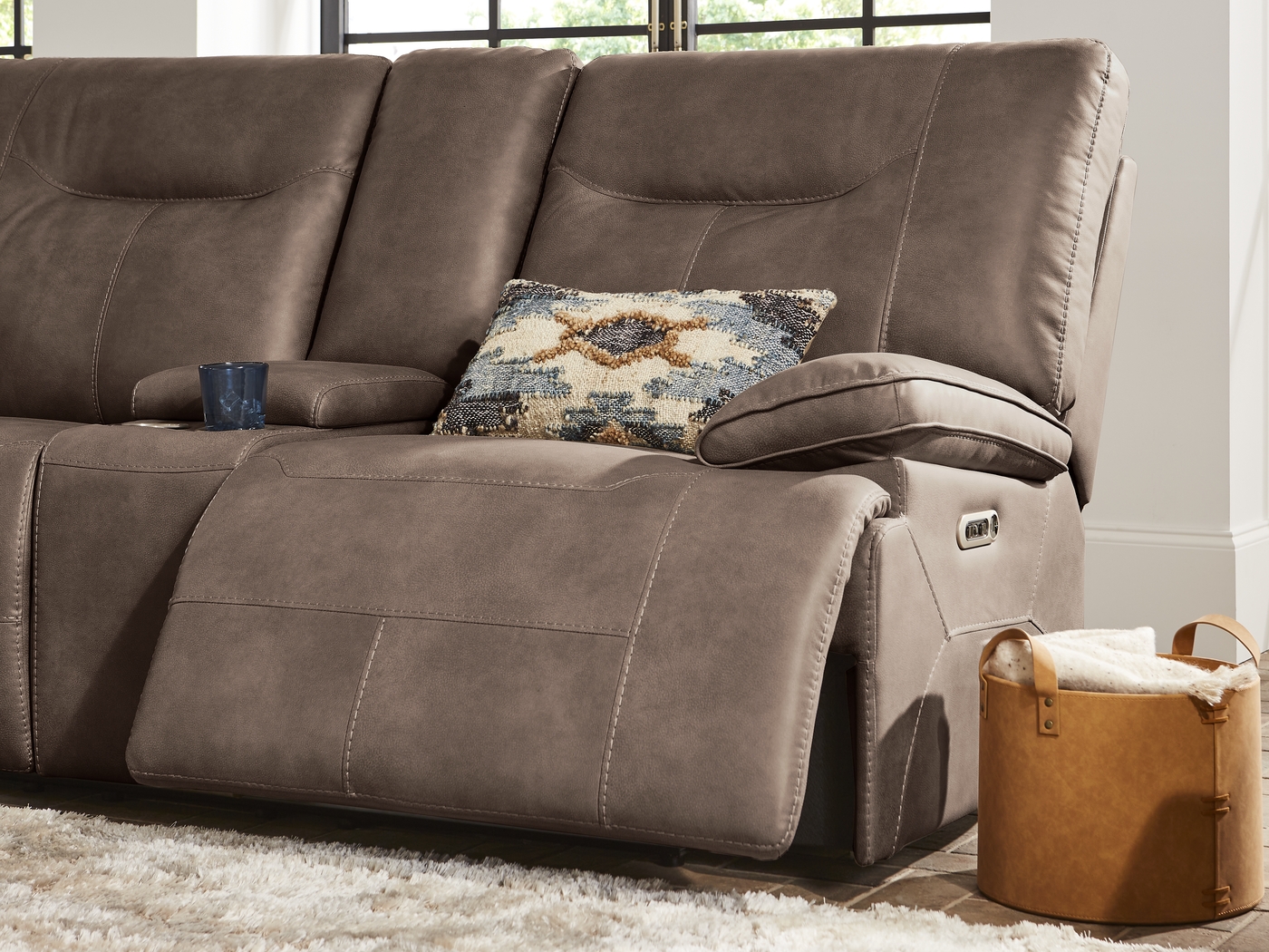 Barton Brown 3 Pc Dual Power Reclining Sectional - Thumbnail - Image 4