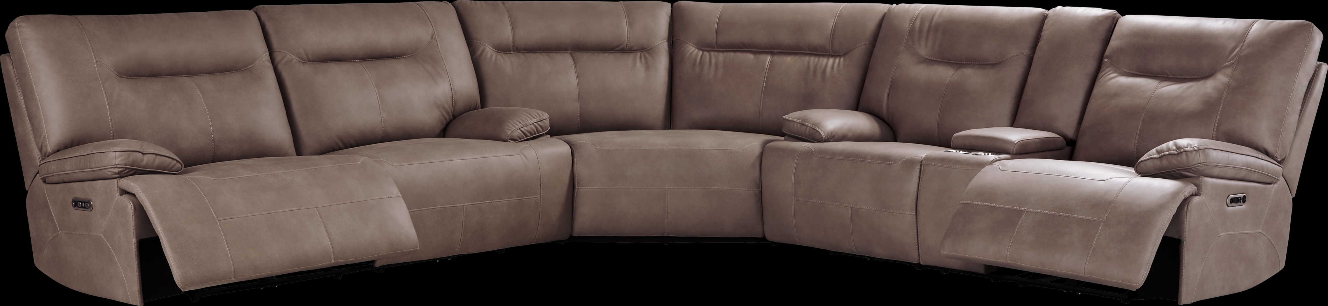 Barton Brown 3 Pc Dual Power Reclining Sectional - Thumbnail - Image 1