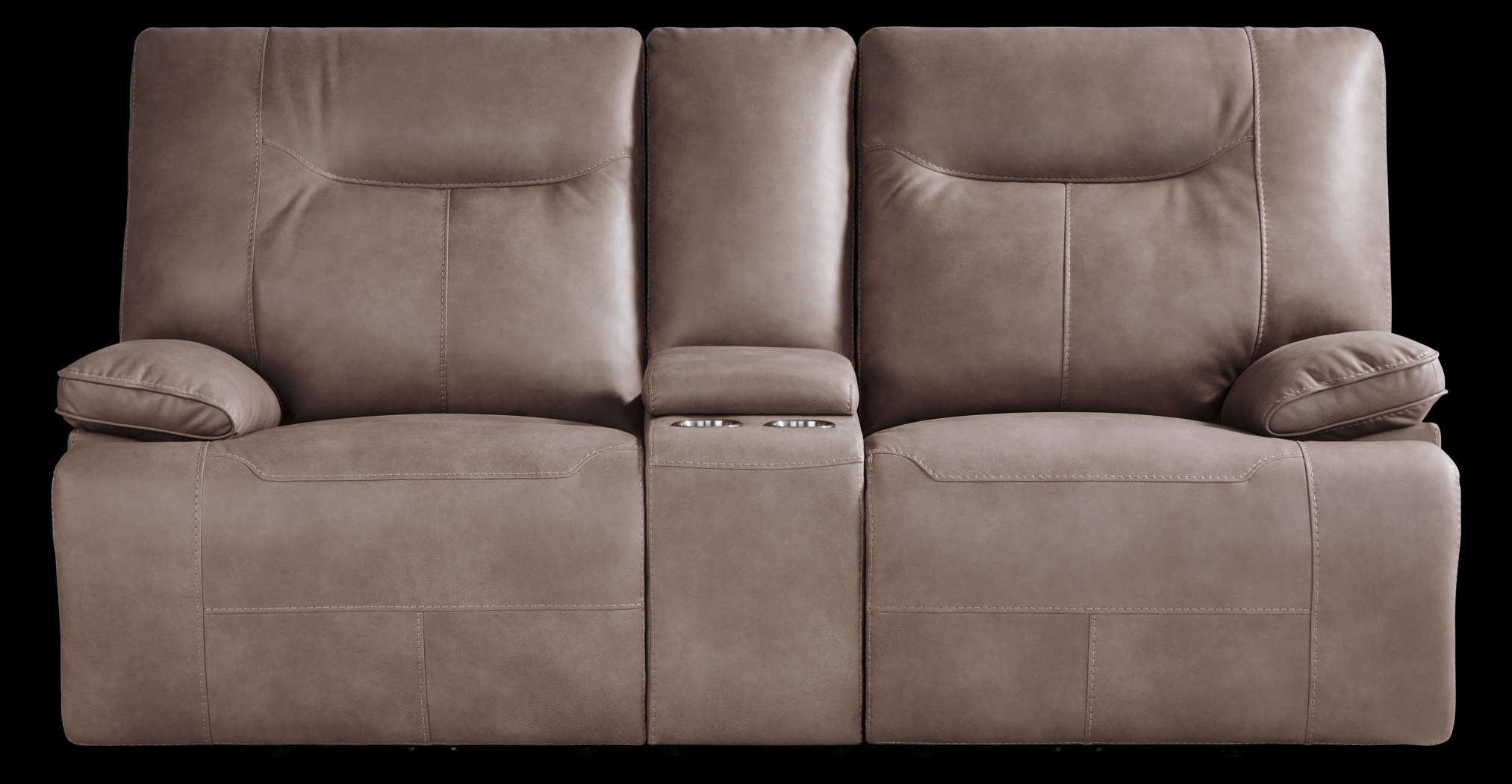 Barton Brown Dual Power Reclining Console Loveseat - Thumbnail - Image 1