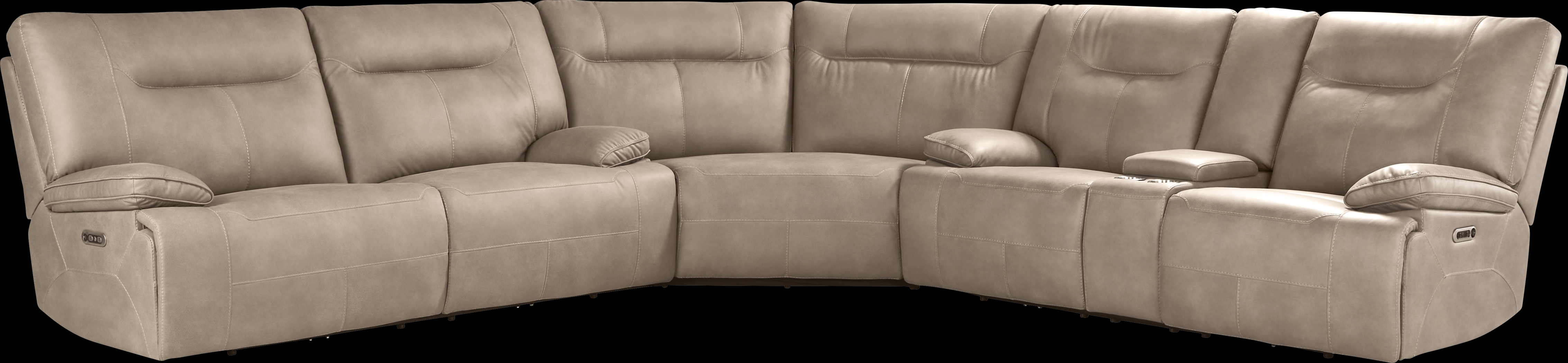 Barton Taupe 3 Pc Dual Power Reclining Sectional - Thumbnail - Image 3