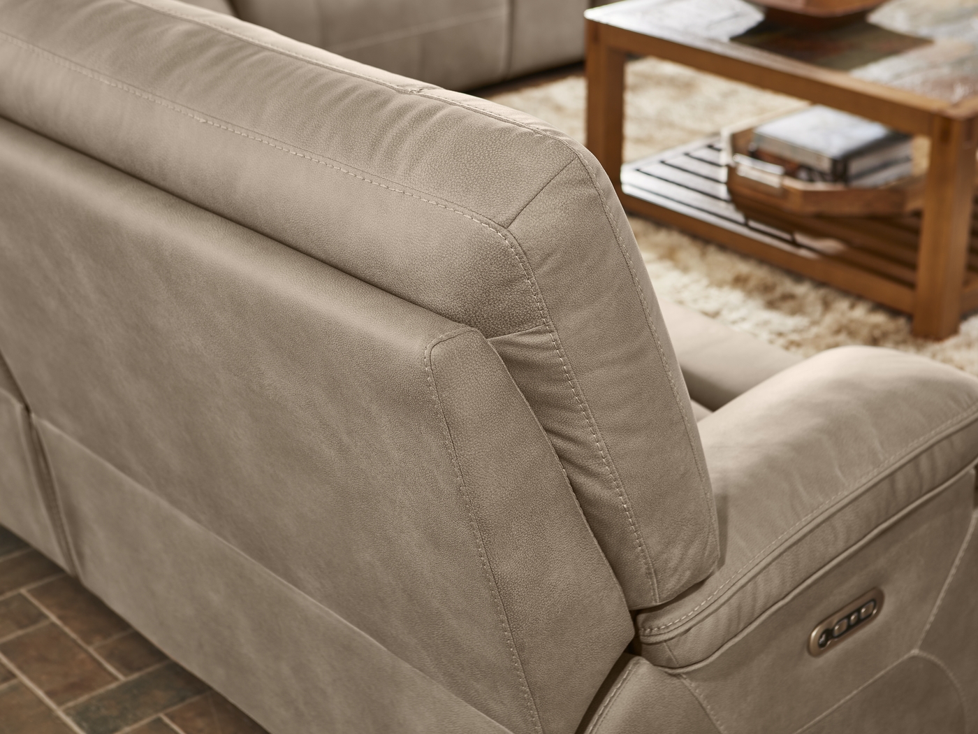 Barton Taupe 7 Pc Dual Power Reclining Sectional Living Room - Thumbnail - Image 12