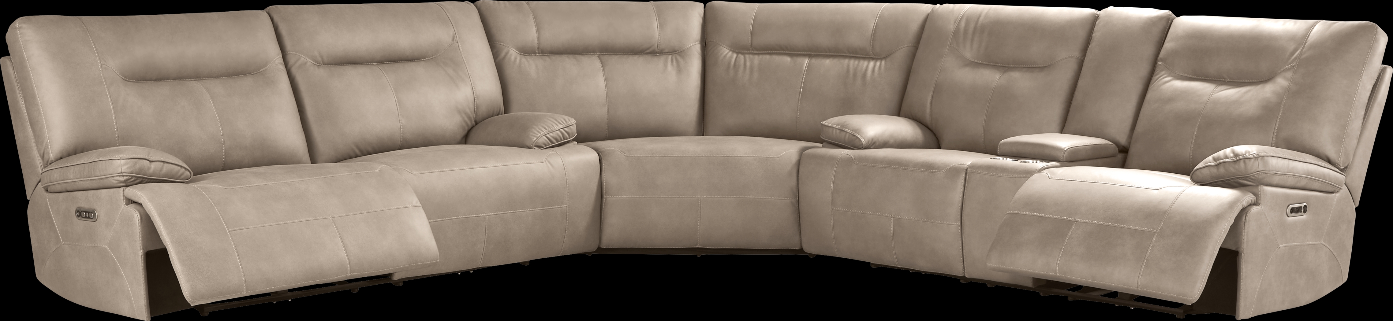 Barton Taupe 3 Pc Dual Power Reclining Sectional - Thumbnail - Image 1