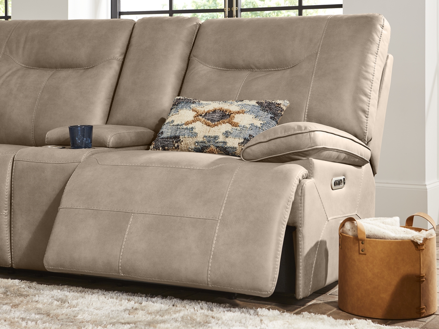 Barton Taupe 8 Pc Dual Power Reclining Living Room - Thumbnail - Image 8