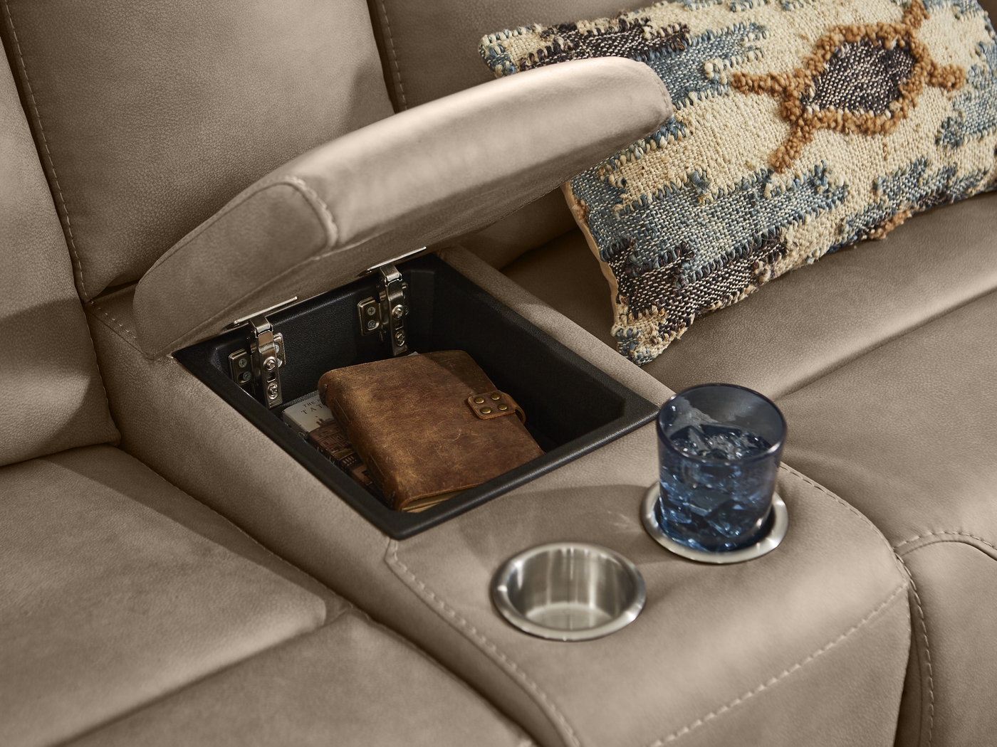 Barton Taupe 8 Pc Dual Power Reclining Living Room - Thumbnail - Image 10