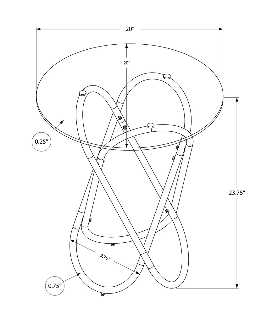 Baruch Chrome Accent Table - Thumbnail - Image 4