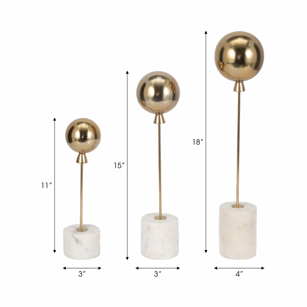 Baruna Gold Balloon Sculpture, Set of 3 - Thumbnail - Image 6