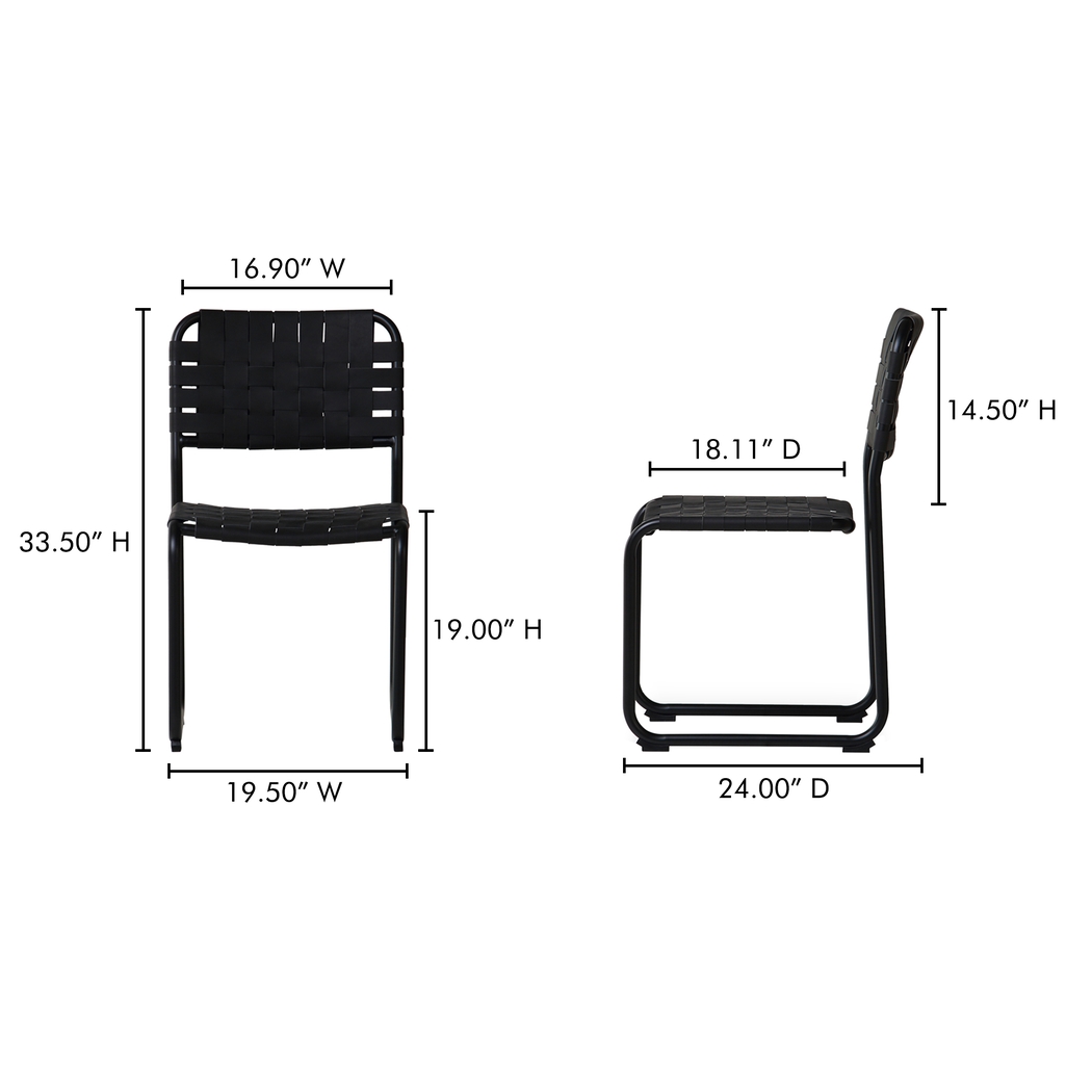 Basana Black Side Chair, Set of 2 - Thumbnail - Image 2