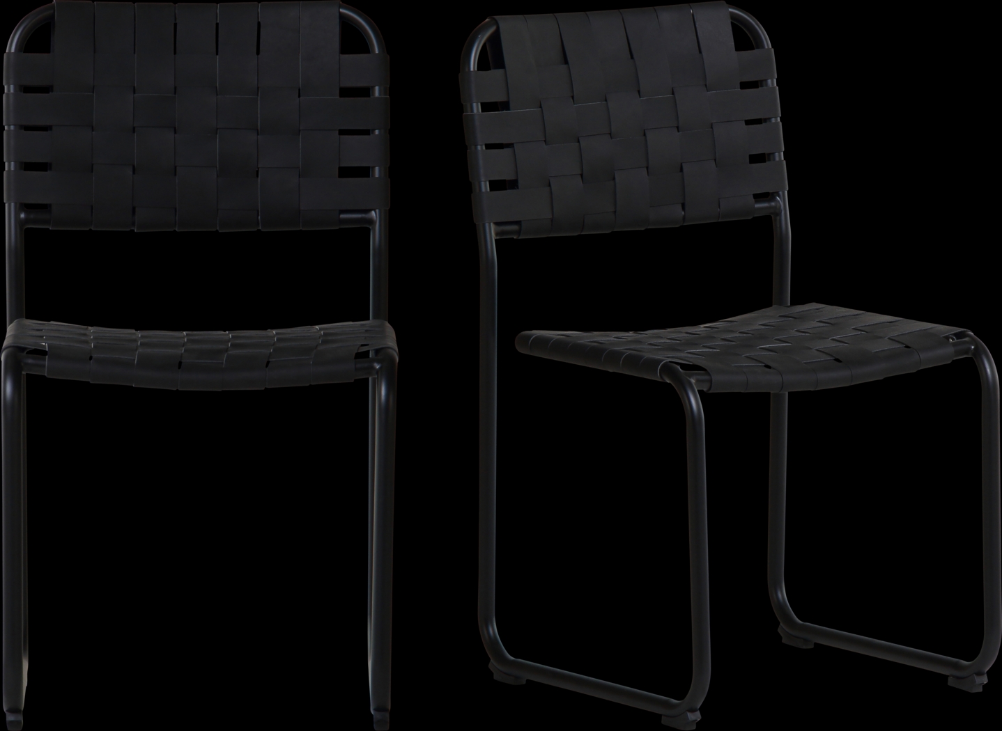 Basana Black Side Chair, Set of 2 - Thumbnail - Image 1
