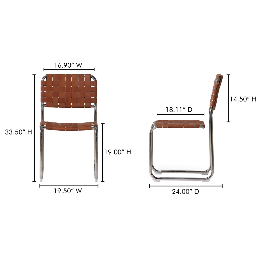 Basana Brown Side Chair, Set of 2 - Thumbnail - Image 3