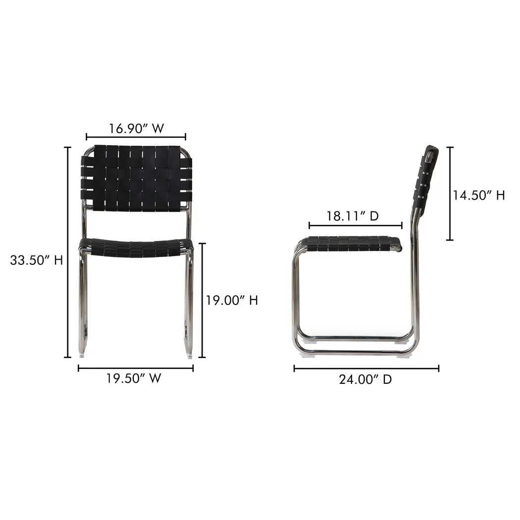 Basana Chrome Side Chair, Set of 2 - Thumbnail - Image 3