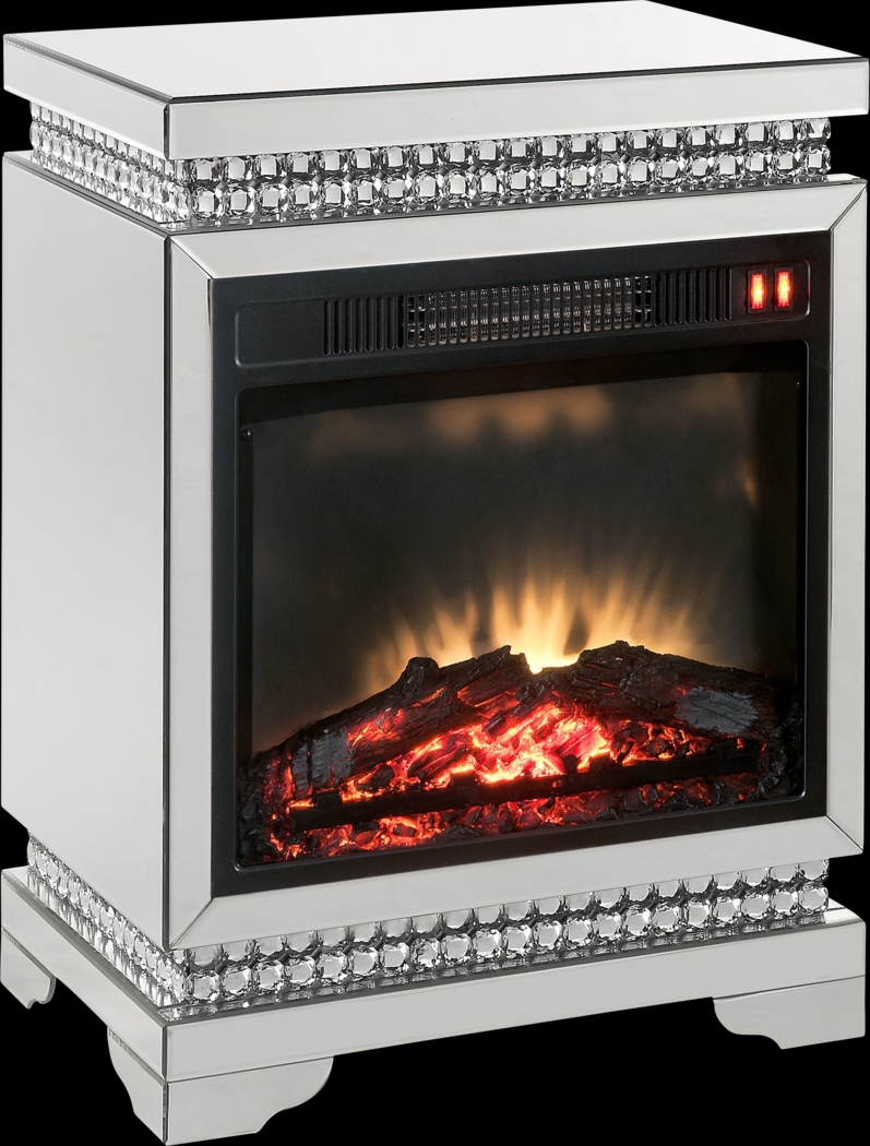 Bashford Silver 21 in. Console, With Electric Fireplace - Thumbnail - Image 1