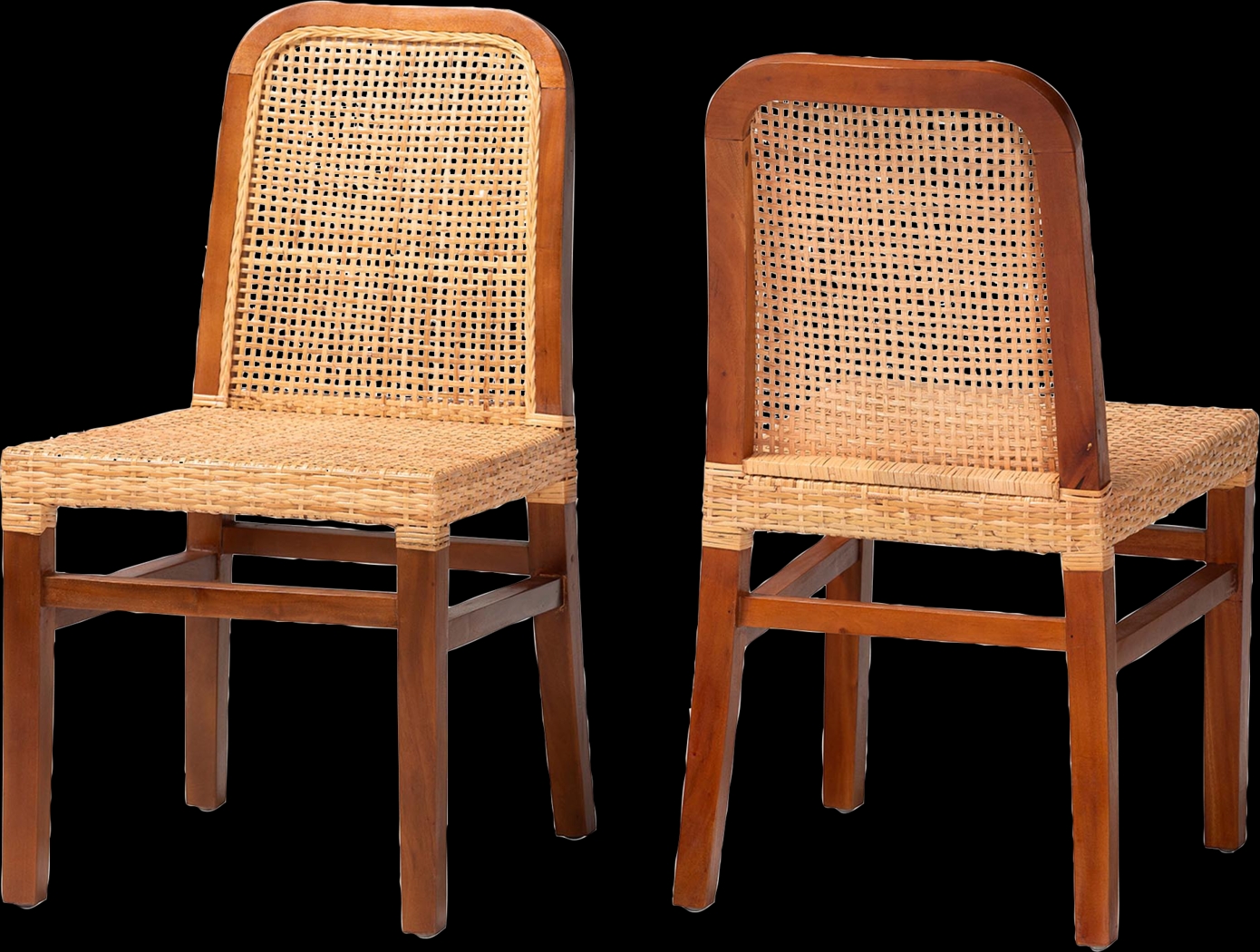 Basian Brown Side Chair, Set of 2 - Thumbnail - Image 1
