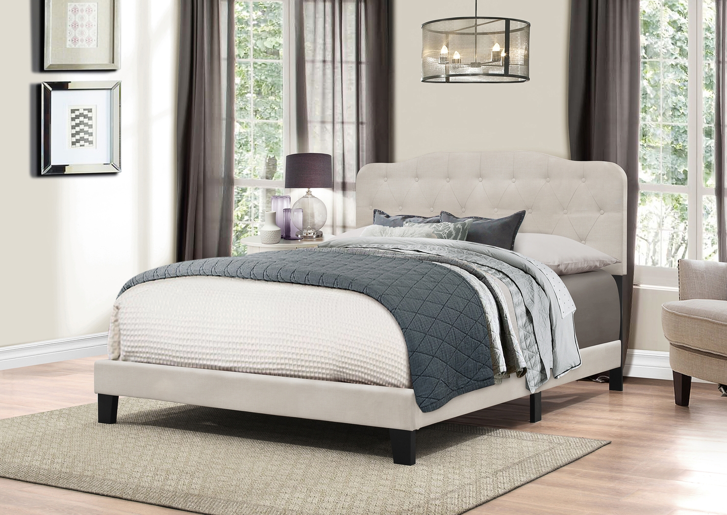Basingfield Light Gray Full Bed - Thumbnail - Image 1