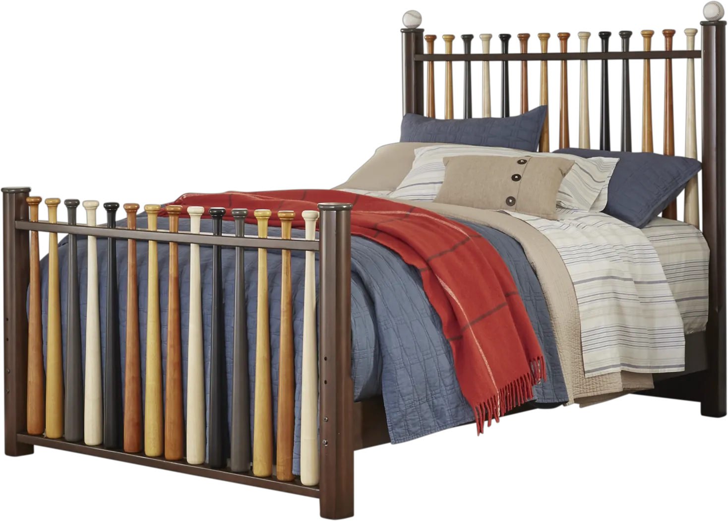 Batter Up Cherry 2 Pc Full Baseball Bed - Thumbnail - Image 1