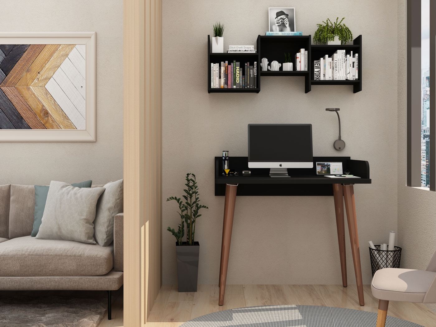 Battista Lane Black Desk - Thumbnail - Image 7