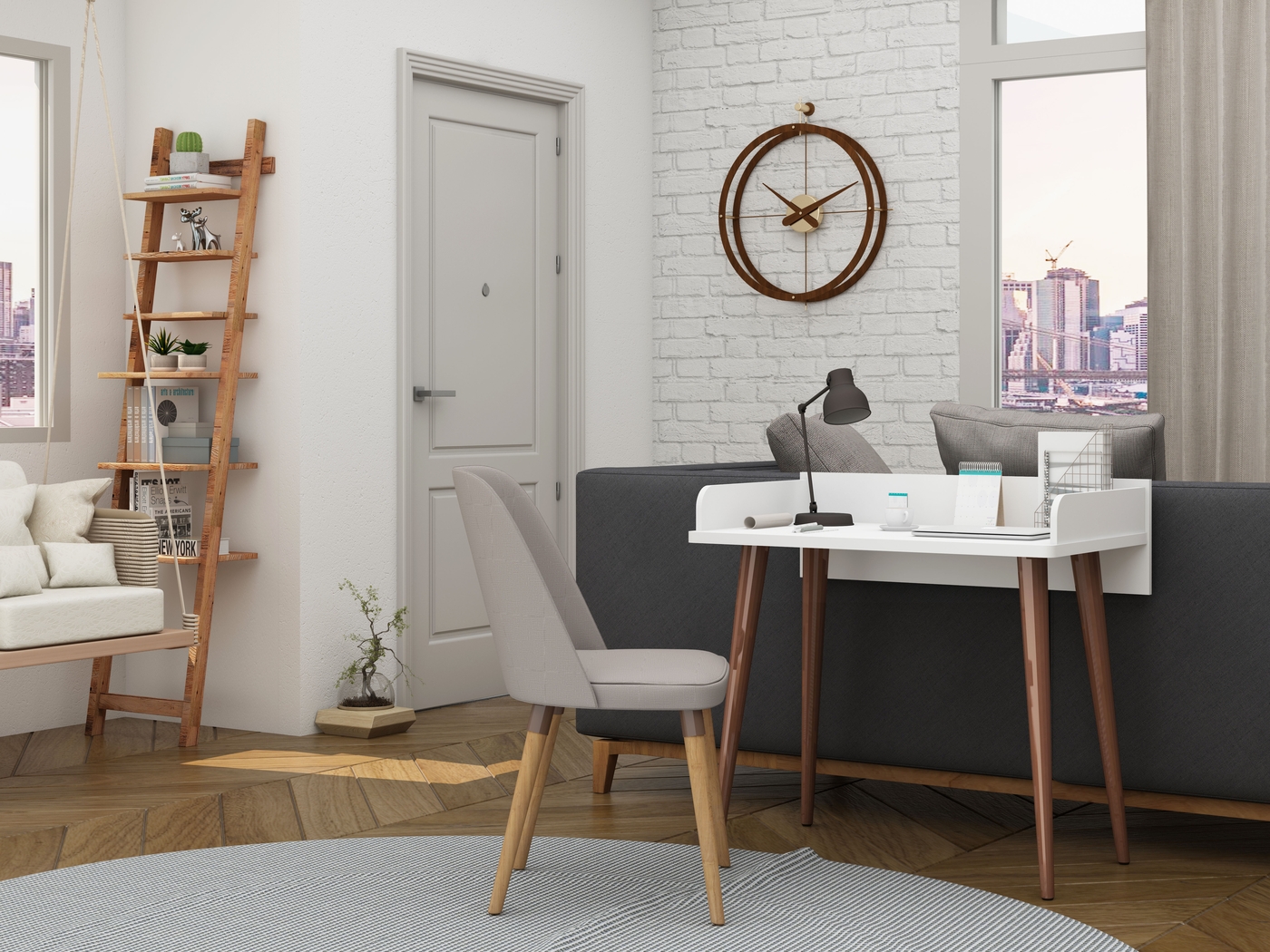 Battista Lane White Desk - Thumbnail - Image 9