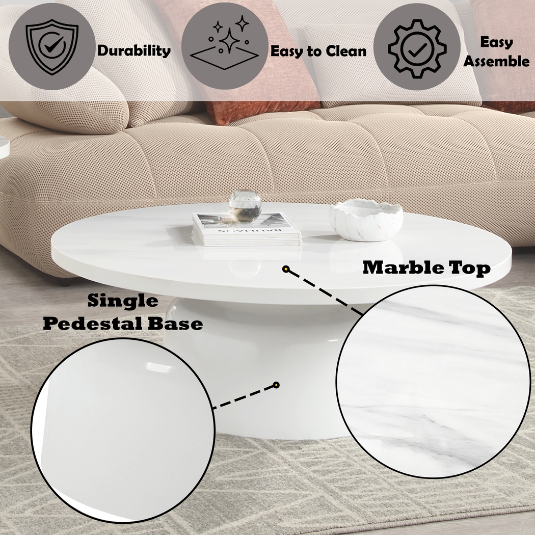Battlebell White Cocktail Table - Thumbnail - Image 4