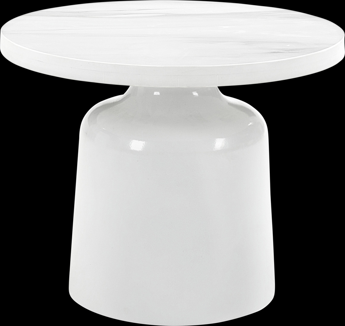 Battlebell White End Table - Thumbnail - Image 2