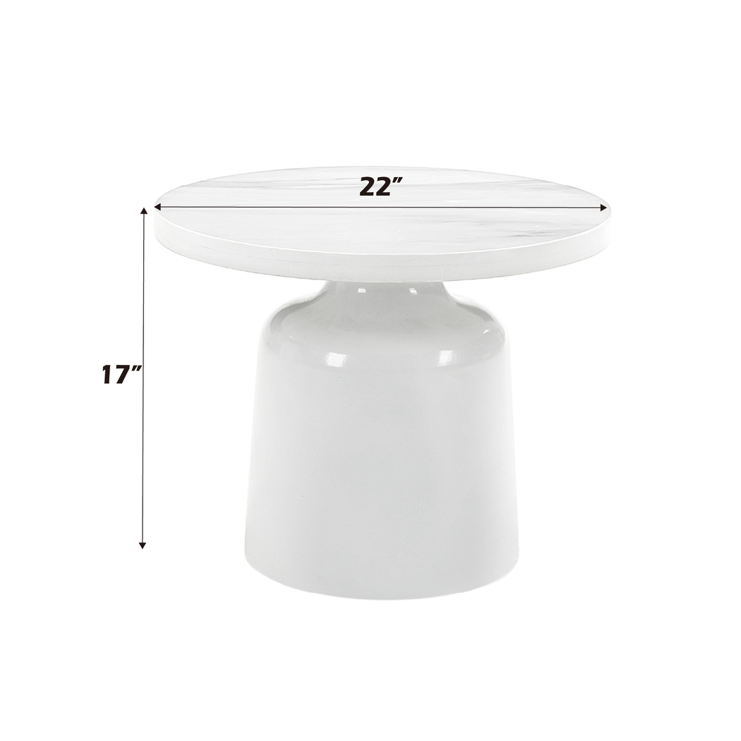 Battlebell White End Table - Thumbnail - Image 4