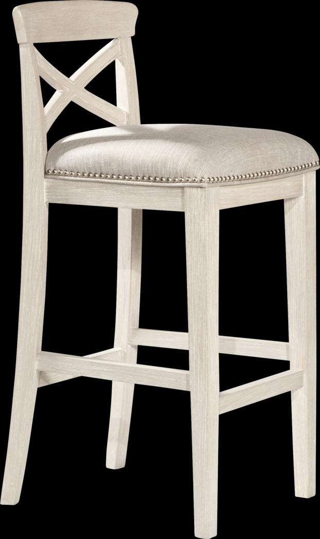 Battsford White Barstool, Set of 2 - Thumbnail - Image 2