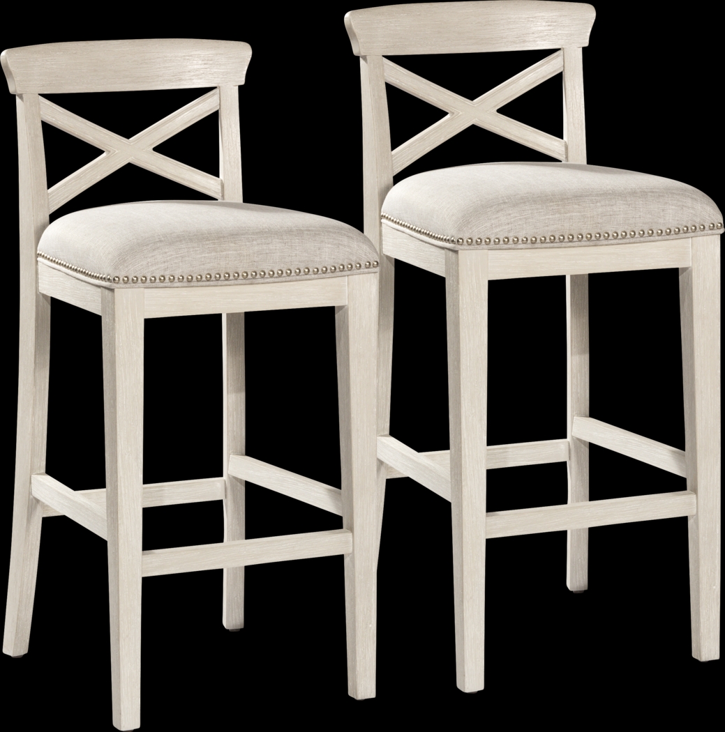 Battsford White Counter Height Stool, Set of 2 - Thumbnail - Image 1