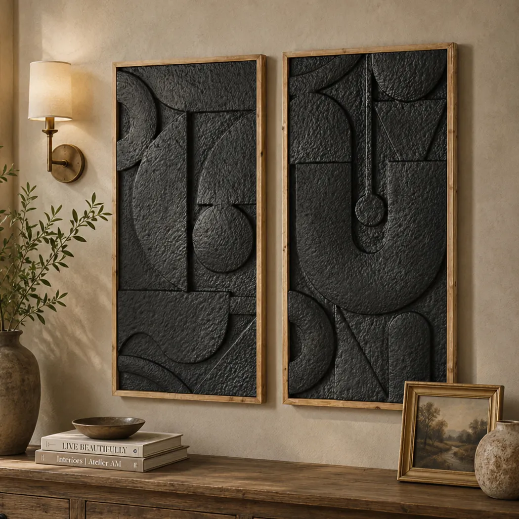 Bauer Black Wall Decor, Set of 2 - Image 2
