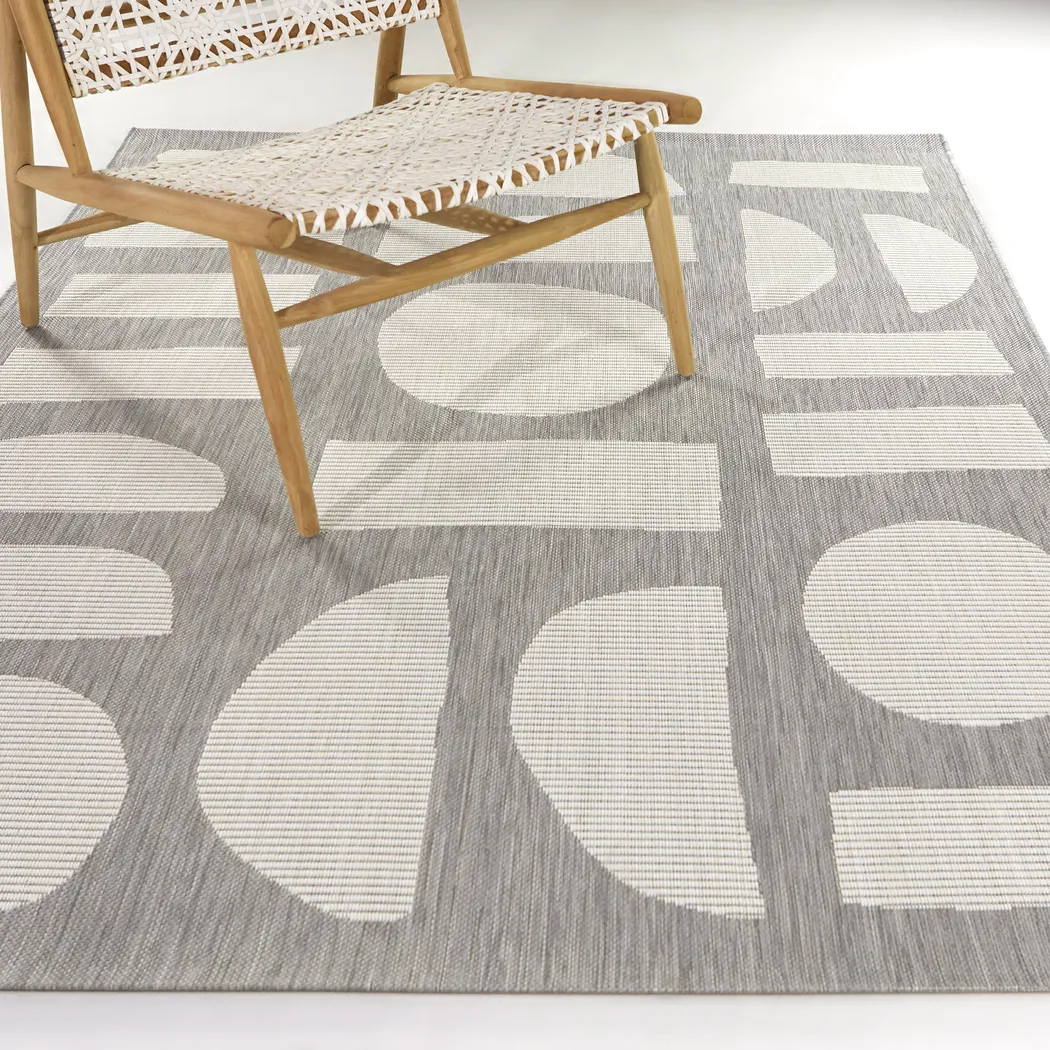 Bauform Silver 7'10 x 10' Indoor/Outdoor Rug - Thumbnail - Image 2